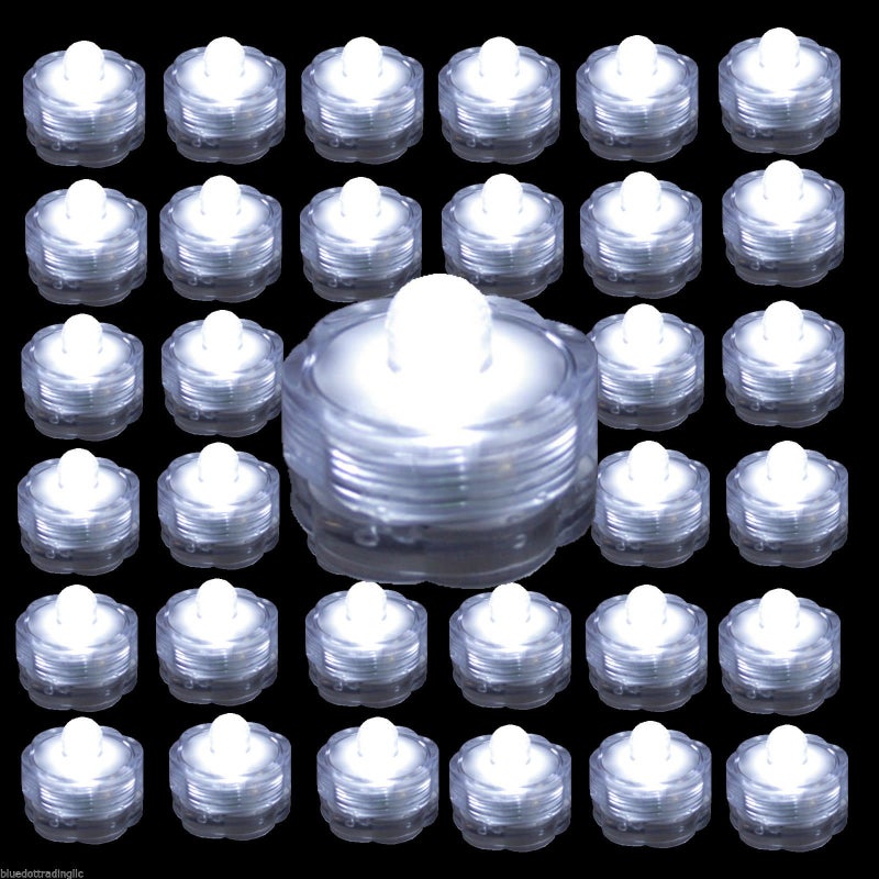 JYtrend Bright LED Floral Tea Light Submersible Lights for Party Wedding (White, 20 Pack) - Image 5